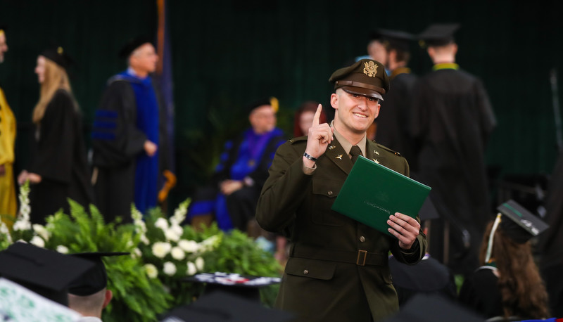 Students celebrating graduation