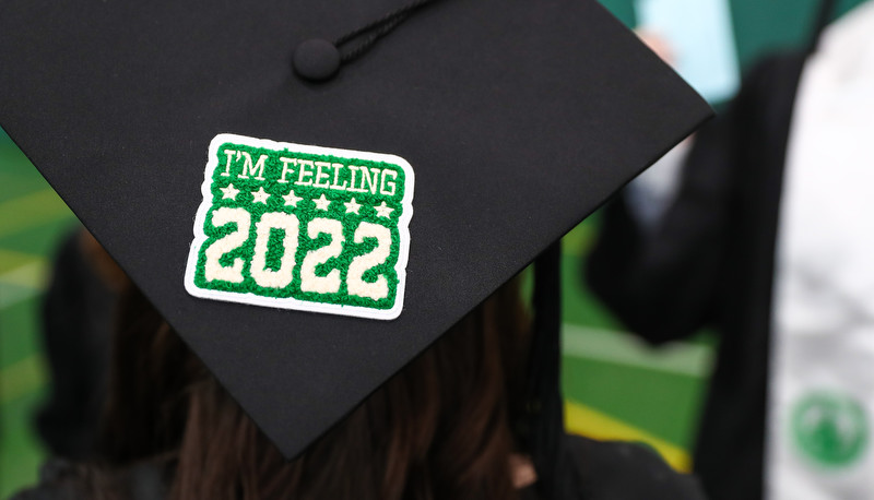 Students celebrating graduation