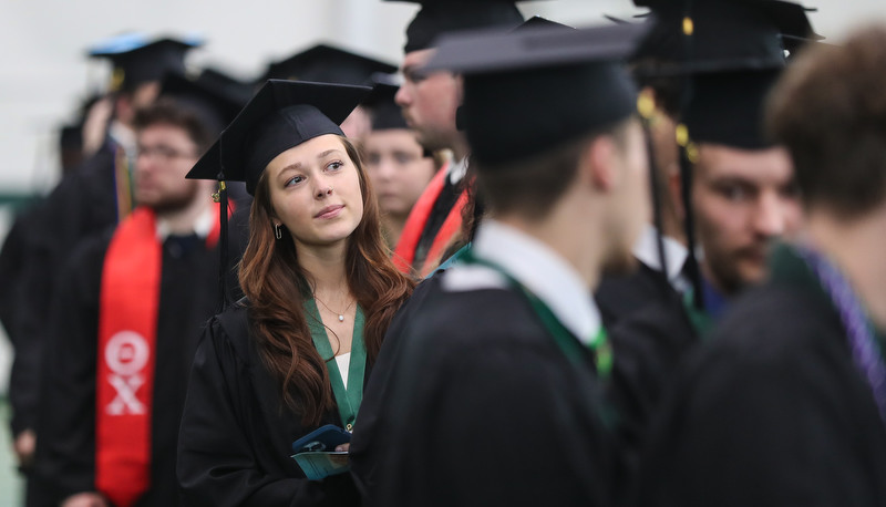 Students celebrating graduation