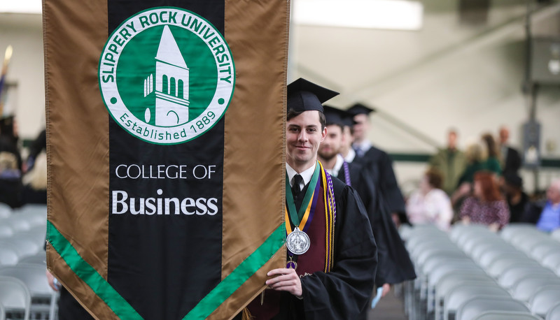 Students celebrating graduation