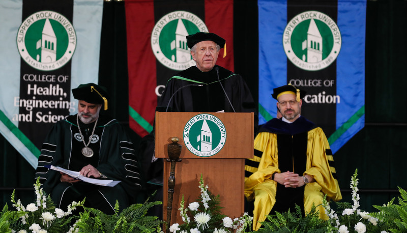 Students celebrating graduation