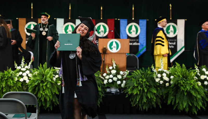 Students celebrating graduation