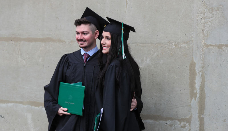 Students celebrating graduation