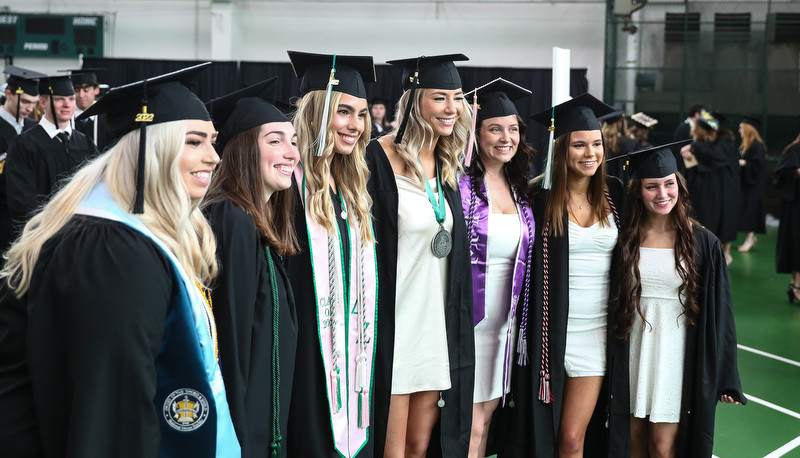 Students celebrating graduation