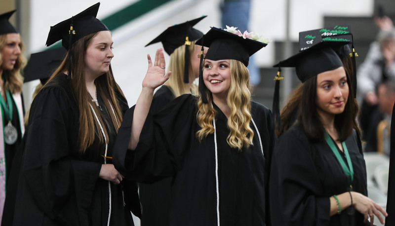 Students celebrating graduation