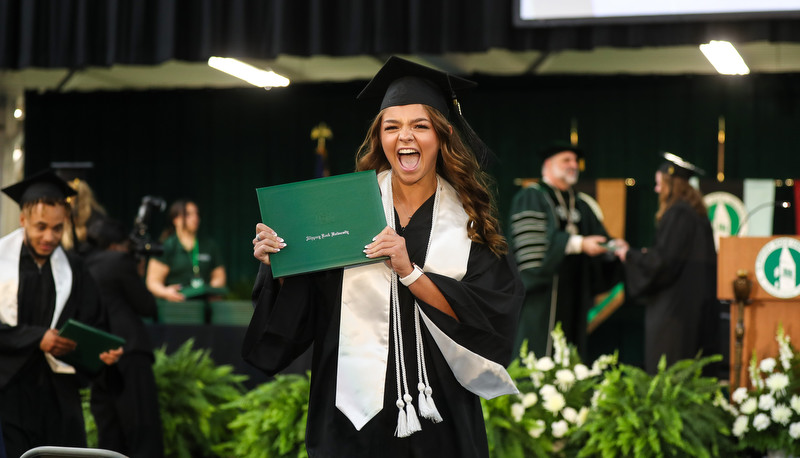 Students celebrating graduation