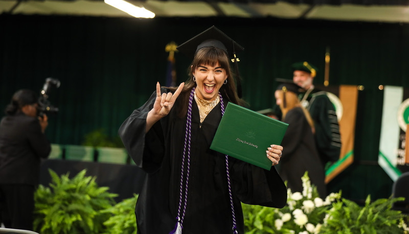 Students celebrating graduation