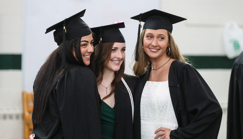 Students celebrating graduation