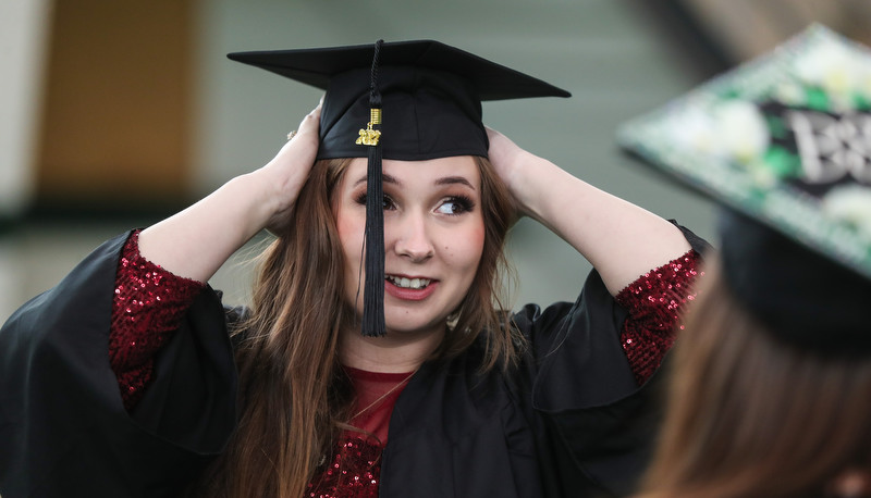 Students celebrating graduation