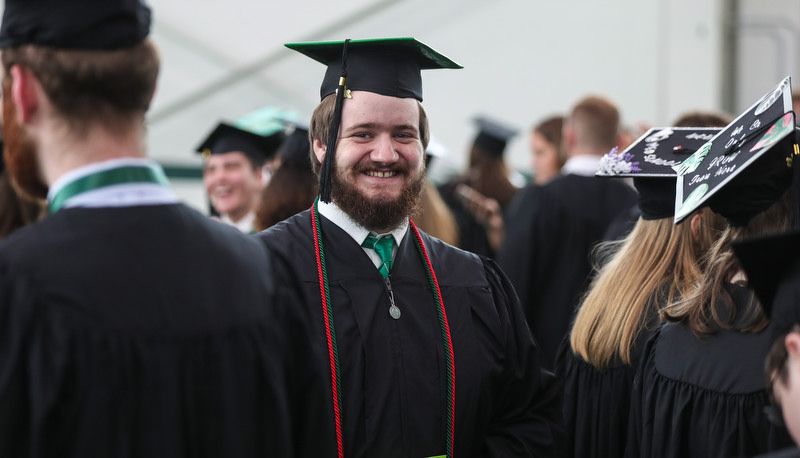 Students celebrating graduation