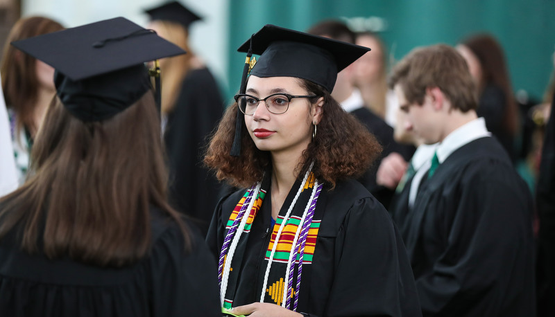 Students celebrating graduation