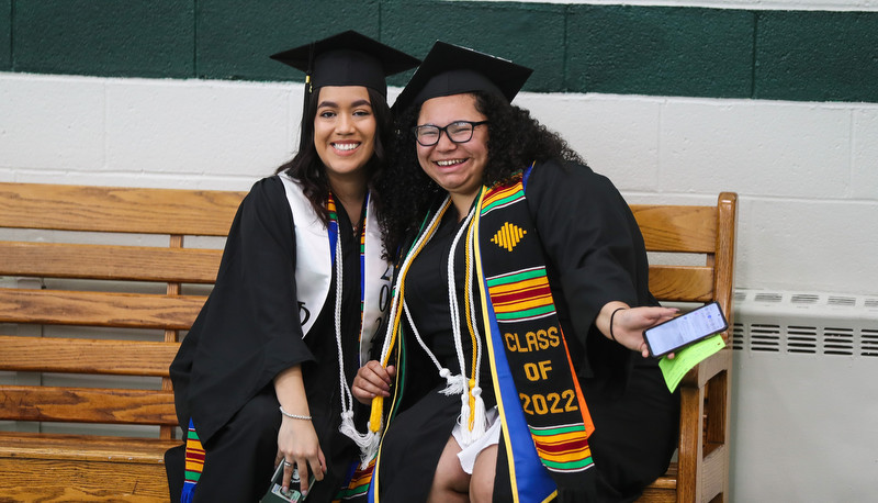 Students celebrating graduation