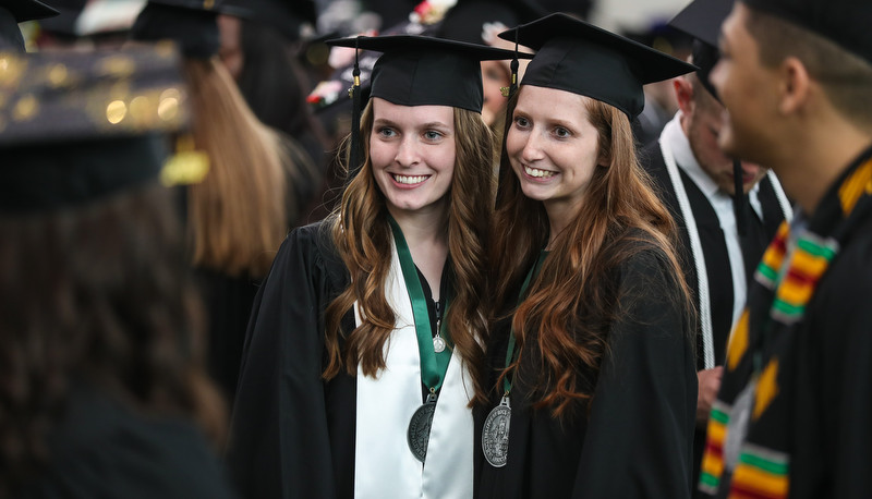 Students celebrating graduation