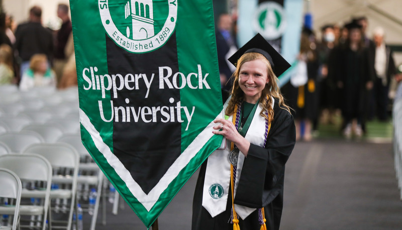 Students celebrating graduation