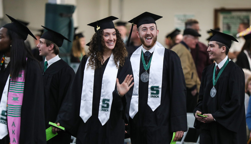 Students celebrating graduation
