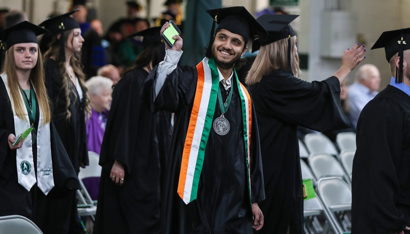 Students celebrating graduation