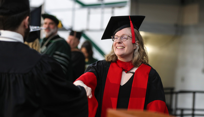 Students celebrating graduation