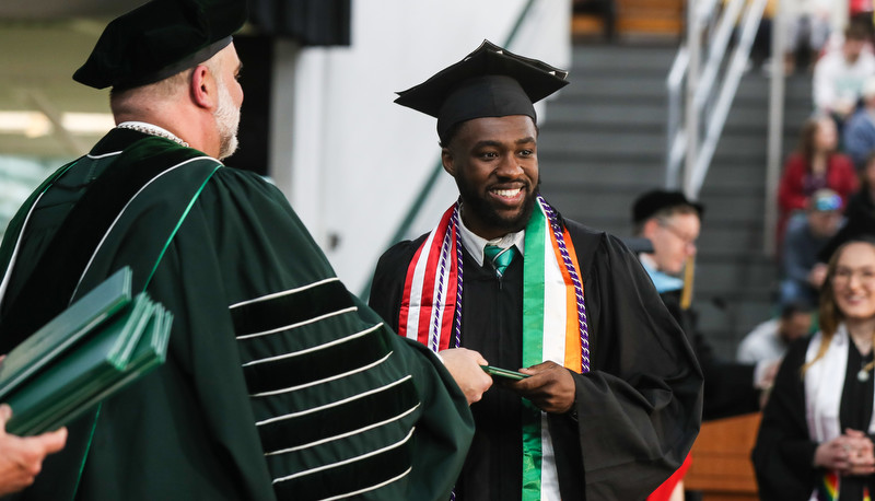 Students celebrating graduation