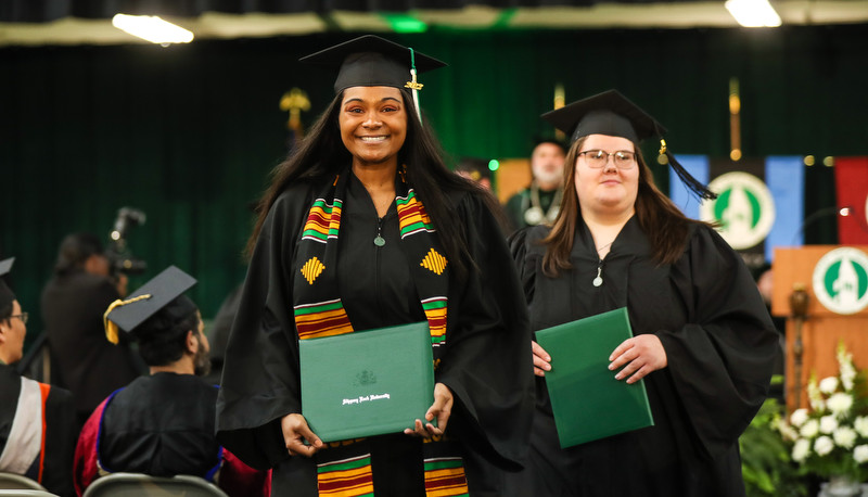 Students celebrating graduation