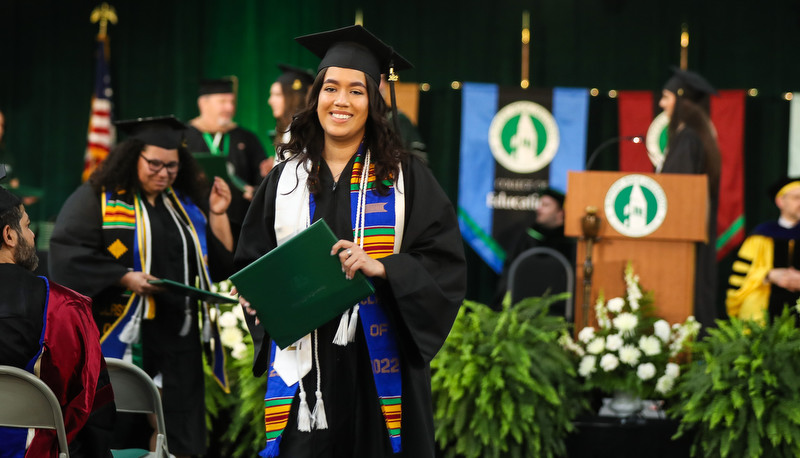 Students celebrating graduation