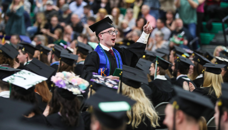 Students celebrating graduation