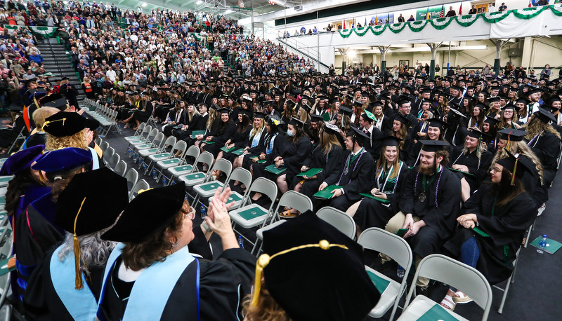 Students celebrating graduation