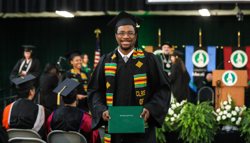 Students celebrating graduation