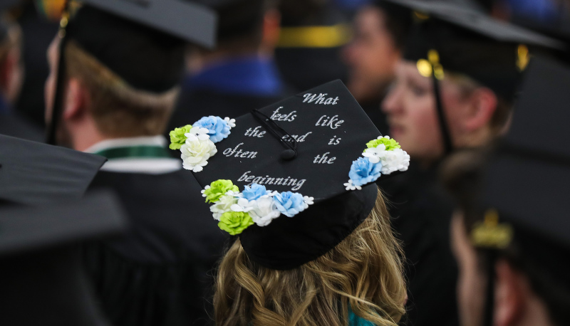 Decorated cap at graduation