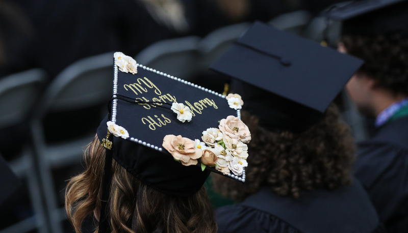 Decorated cap at graduation