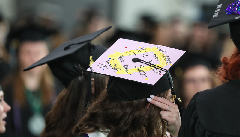 Decorated cap at graduation