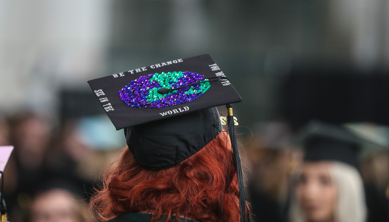 Decorated cap at graduation