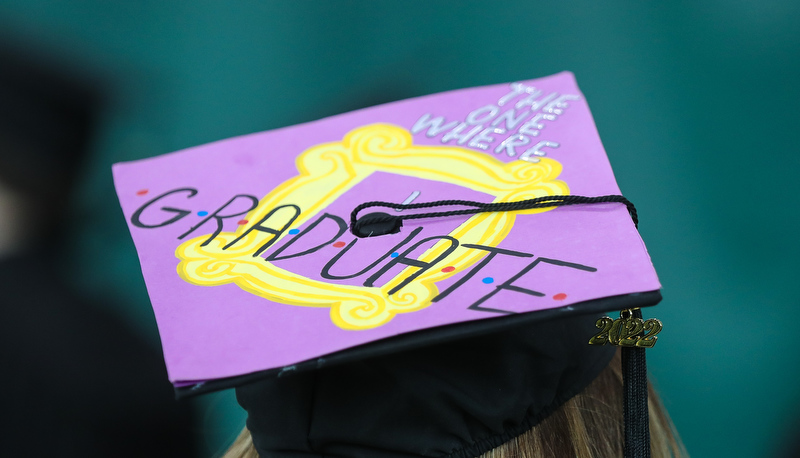 Decorated cap at graduation