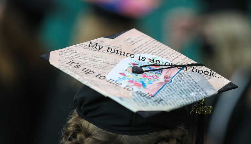 Decorated cap at graduation