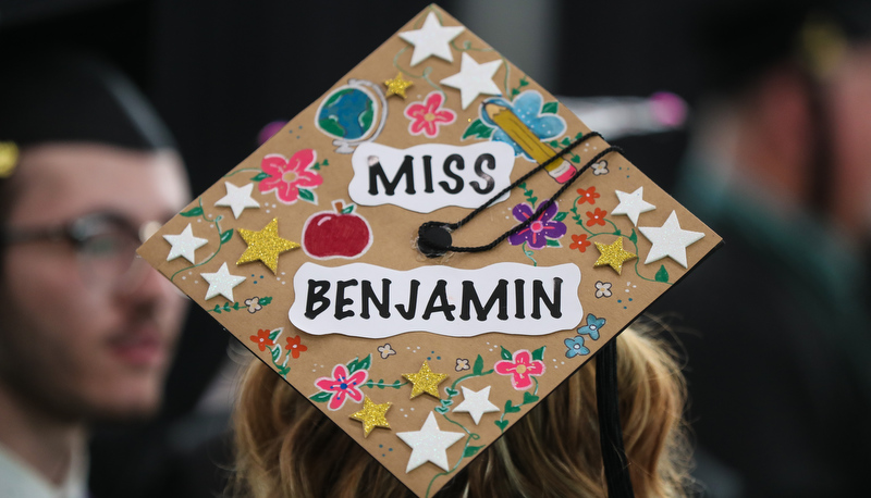 Decorated cap at graduation