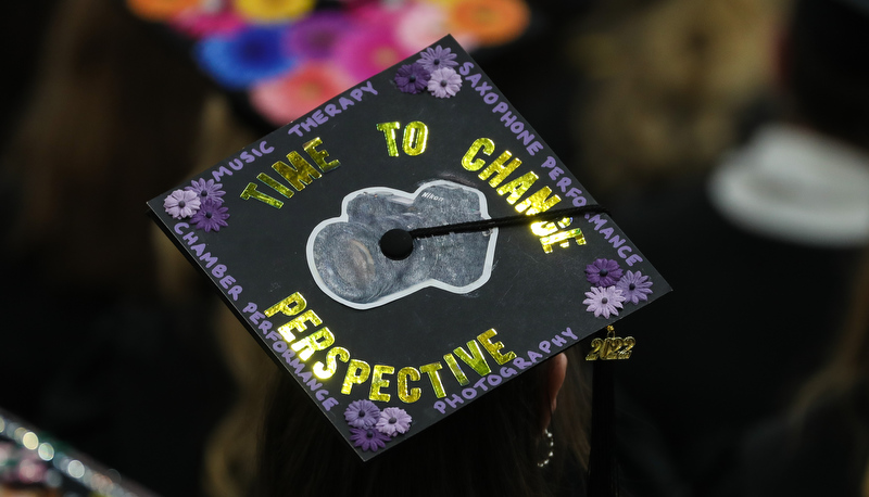 Decorated cap at graduation