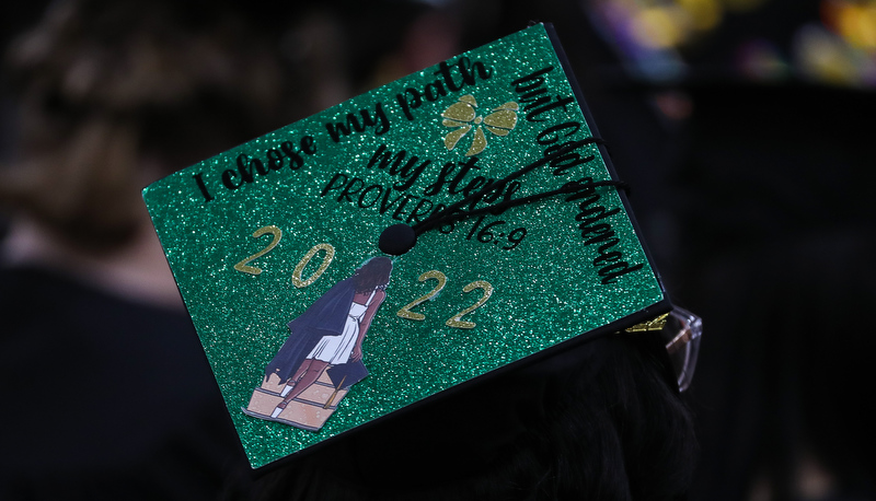 Decorated cap at graduation