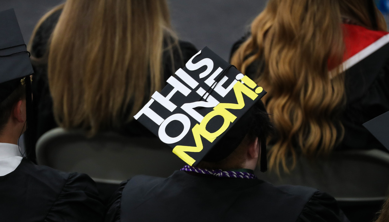 Decorated cap at graduation