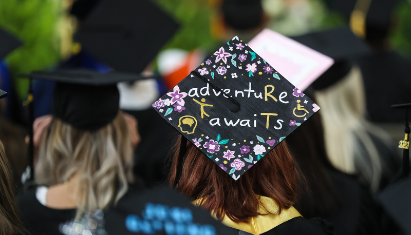 Decorated cap at graduation