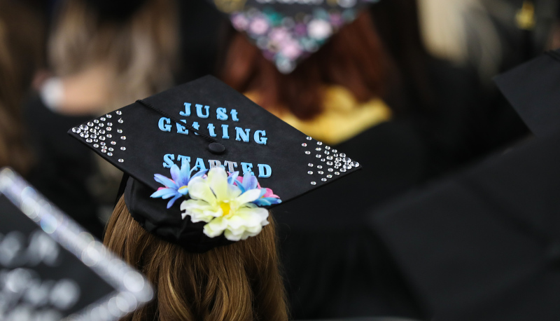 Decorated cap at graduation