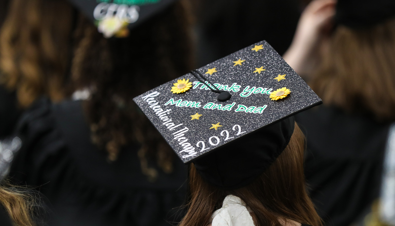 Decorated cap at graduation