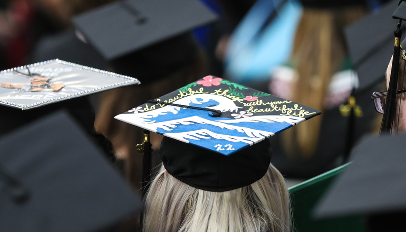 Decorated cap at graduation