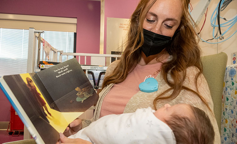 Parent reading to their child