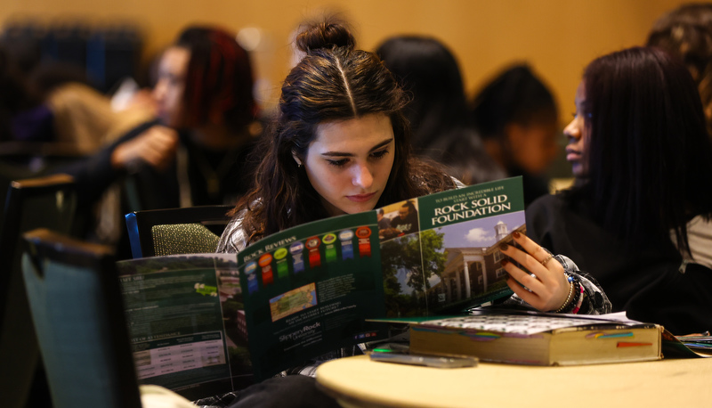 Students visiting campus