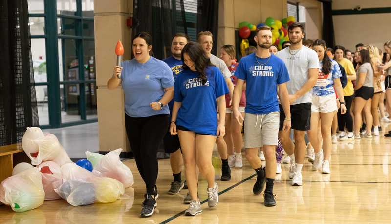 Students playing games to raise money