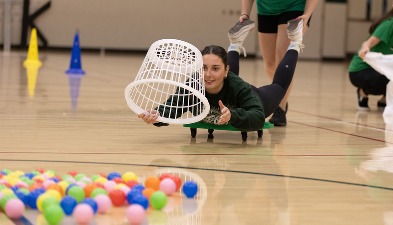 Students playing games to raise money