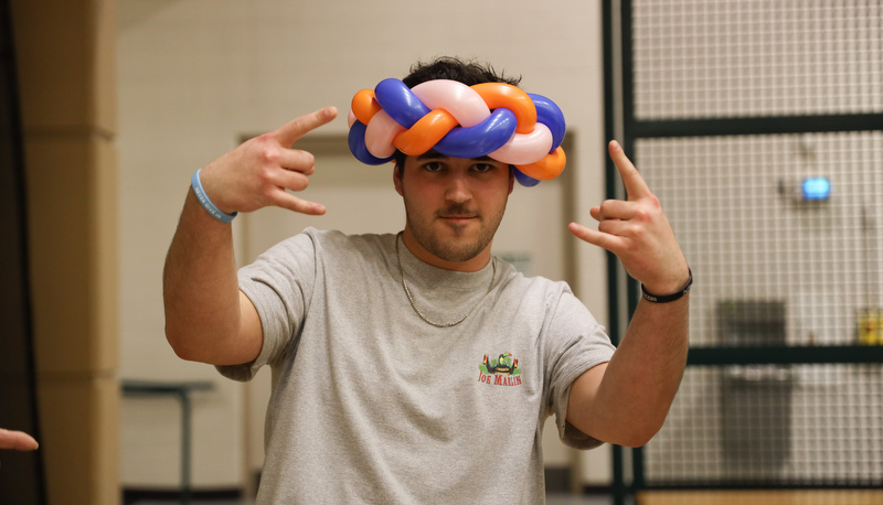 Students playing games to raise money