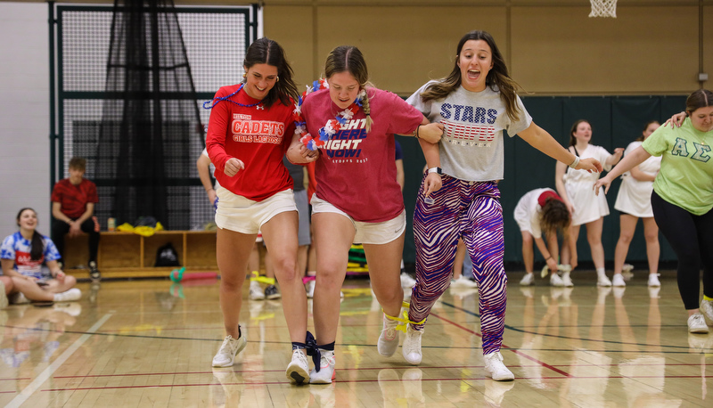 Students playing games to raise money