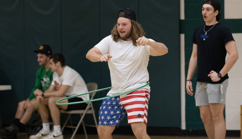 Students playing games to raise money