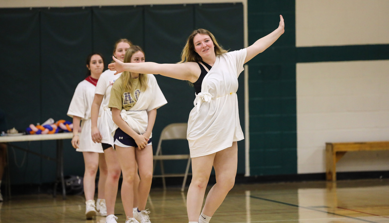 Students playing games to raise money