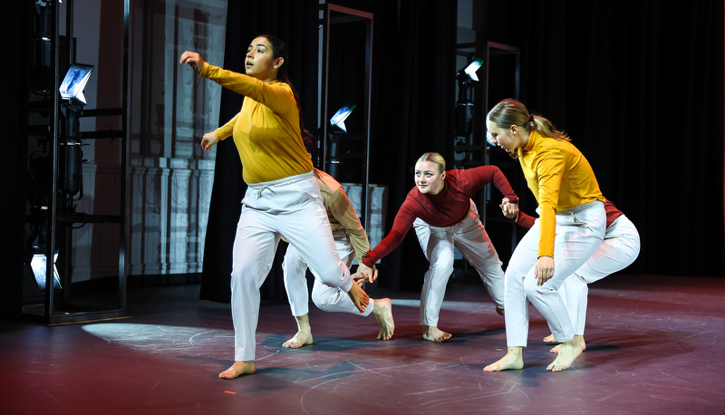 Students performing dance